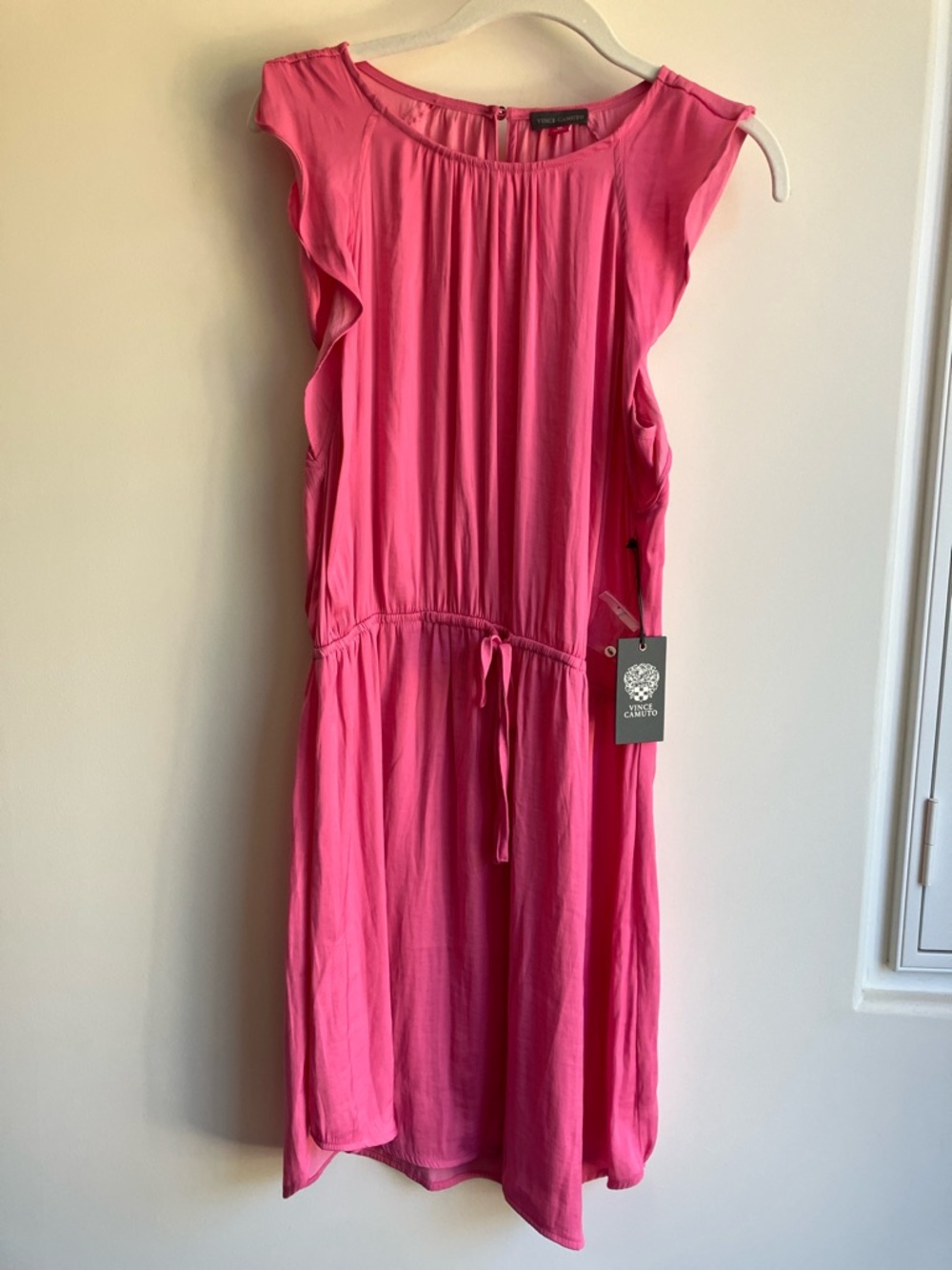 VINCE CAMUTO Amalfi Breeze Midi Polyester Dress in Pink Mojito Women’s M NWT